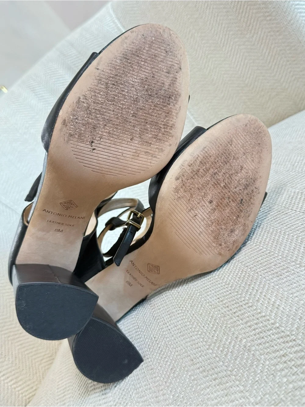 Women’s Black Strappy Block Heel Sandals